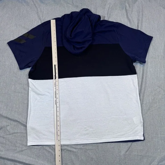 Ideology ID Shirt Mens 2XL Blue/White‎ Colorblock Hoodie Athletic Short Sleeve - Picture 3 of 9